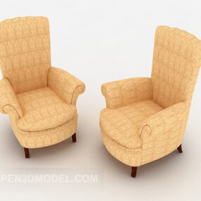 Canapé simple européen Jane jaune modèle 3D