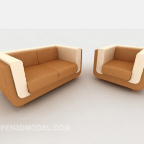 Yellow-brown Sofa 3d model