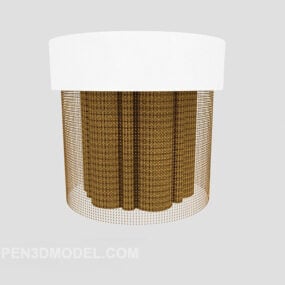 Yellow Shade Ceiling Chandelier 3d model