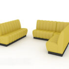 مجموعة صفراء أريكة متعددة المقاعد