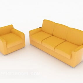 Yellow Sofa Furniture 3d model