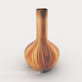 Yellow Craft Vase Decoration 3d model