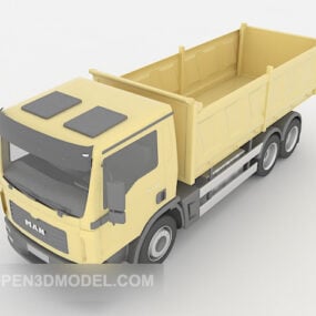 पीला ट्रक वाहन 3डी मॉडल