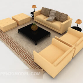 Yellow Home Combination Sofa 3d model