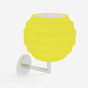 Mô hình 3d đèn tường tổ ong màu vàng