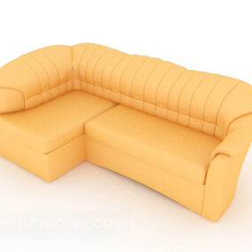 Yellow Leather Sofa Corner 3d model