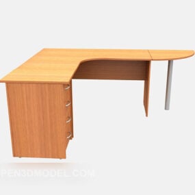 Yellow Minimalist Desk Mahogany 3d model