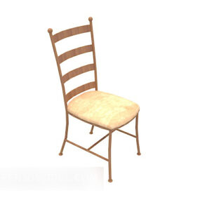 Żółte minimalistyczne krzesło do jadalni Model 3D