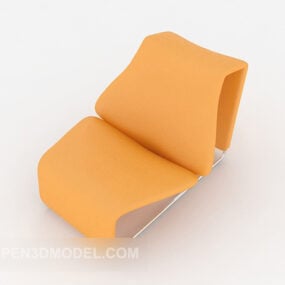 نموذج أريكة منزلية فردية منمقة باللون الأصفر ثلاثي الأبعاد