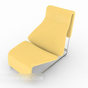 Yellow Fabric Simple Lounge Chair 3d model