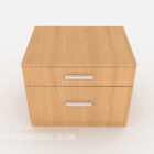 Yellow Simple Wooden Bedside Table
