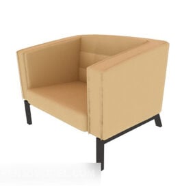 Yellow Single Lounge Chair 3d model