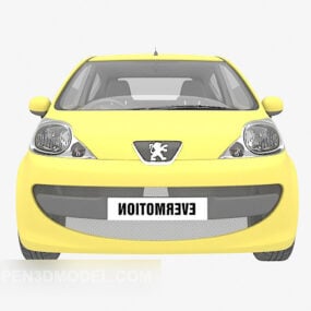 Mô hình 3d xe Peugeot nhỏ màu vàng