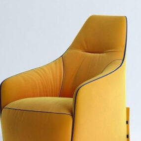 Yellow Fabric Sofa 3d model