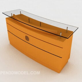 Yellow Solid Wood Reception 3d model