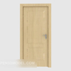 Yellow Solid Wood Home Door Design 3d model