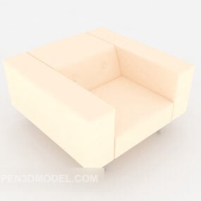 Yellow Square Single Sofa 3d model