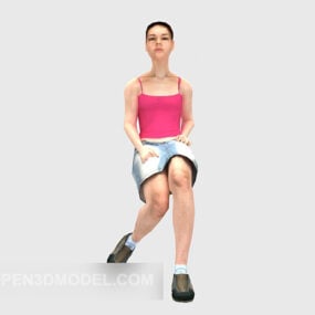 Young Lady Character 3d-modell