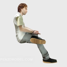 مدل سه بعدی مردان جوان نشسته