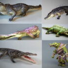 Colección de 10 modelos de cocodrilo 3D