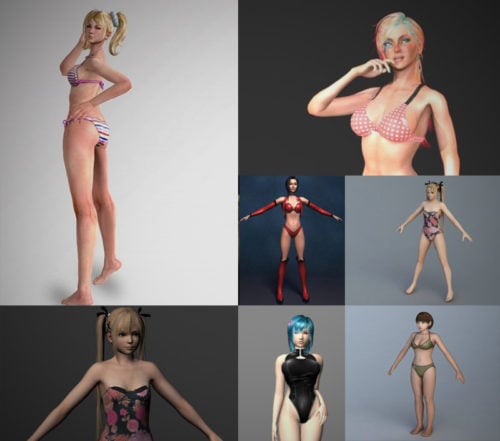 Collezione di 10 modelli 3D di bikini girl