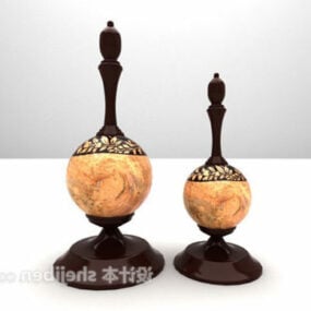 ヨーロッパの古典的なセラミック花瓶の飾り 3D モデル