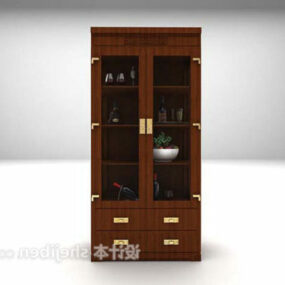 Chinese Wood Display Cabinet 3d model