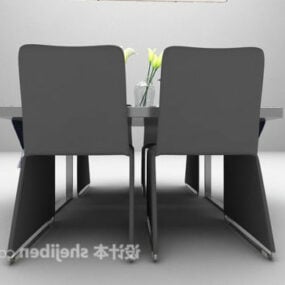 Modern Apartment Dinning Table Set 3d model
