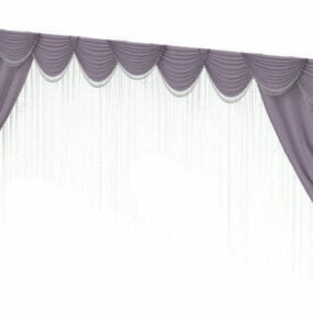 Conference Purple White Curtain 3d model