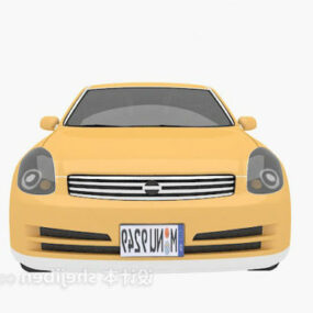 Yellow Old Style Car 3d model