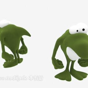 Brinquedo de pelúcia infantil personagem verde modelo 3d