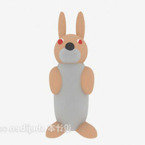 Mô hình 3d đồ chơi nhồi bông thỏ xám