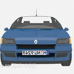 Modelo 3d del coche sedán Renault azul