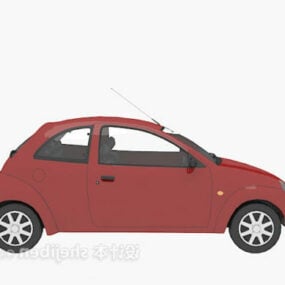 City Small Car Red Painted 3d model