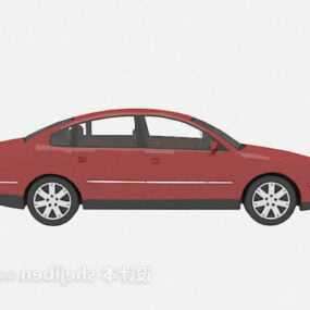 Modelo 3d de carro sedan de veículo vermelho