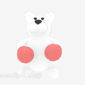 Brinquedo de pelúcia infantil gato branco modelo 3d