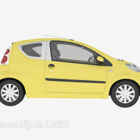 Modelo 3d de vehículo pequeño de coche amarillo