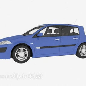 Blue Car European Vehicle 3d model