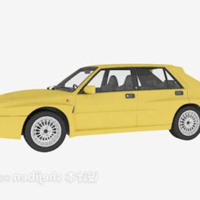 Vintage žluté auto 3D model