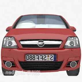 Mini Sedan Carro Pintado de Vermelho Modelo 3D