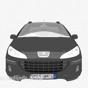 Zwart Peugeot-auto 3D-model