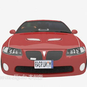 Model 3D samochodu sedan malowany na czerwono