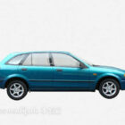 Окрашенный в синий цвет автомобиль типа седан