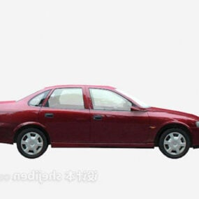 Tummanpunainen Sedan Car 3D-malli