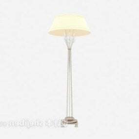 Wohnzimmer-Stehlampe mit gelbem Schirm, 3D-Modell