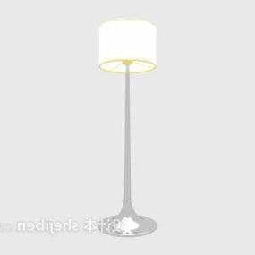 Silver Floor Lamp White Shade 3d model