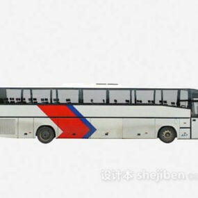 Modelo 3d de ônibus pintado de branco
