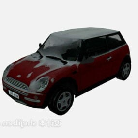Winter Snow Cover Red Car 3d model