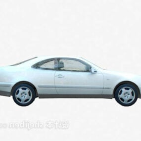 흰색 차 Lowpoly 차량 3d 모델