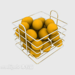 Oranžový ovocný talíř ovoce 3D model